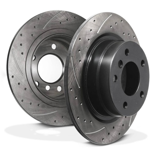 Rear Grooved Drilled 296mm Brake Discs – BMW 1 Series E81 E87 118I 120I 04-12