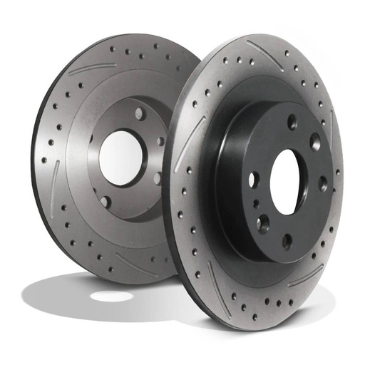 Rear Drilled Grooved 250mm Brake Discs – Mazda 323 MX5 MX-5 MK1 MK2 1.6 1.8