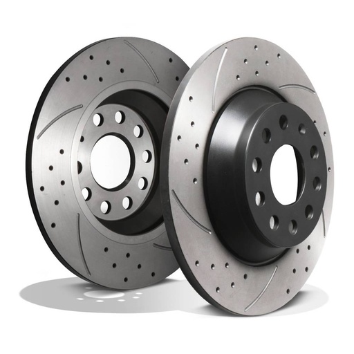 Rear Grooved Drilled 300mm Brake Discs – Audi A3 8V S3 Q3 TFSI TDI Quattro 12+