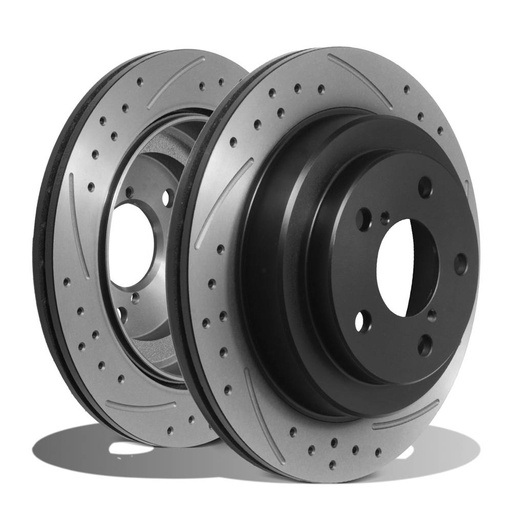 Rear Drilled Grooved 265mm Brake Discs – Subaru Impreza New Age WRX 01-05