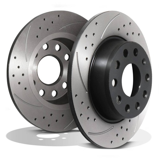 Rear Grooved Drilled 272mm Brake Discs – Skoda Octavia 1.6 1.8 2.0 TFSI TDI