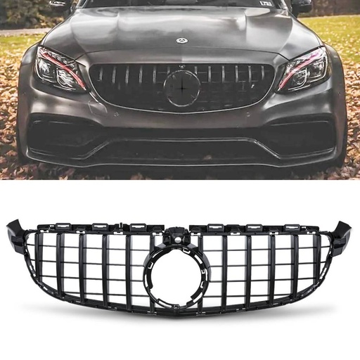 Panamericana GTR Style Gloss Black Grille With Camera Hole – Mercedes C63 AMG C205 19-21