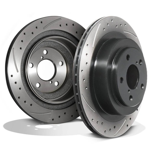 Rear Drilled Grooved 290mm 5X100 Brake Discs – Subaru Impreza Legacy WRX 00-09