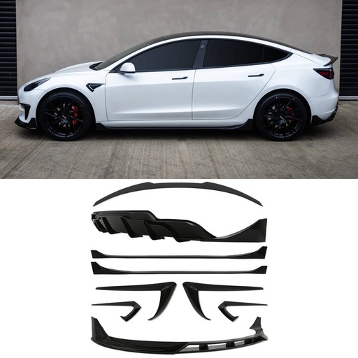 Gloss Black Aero Body Kit – Tesla Model 3 2019+