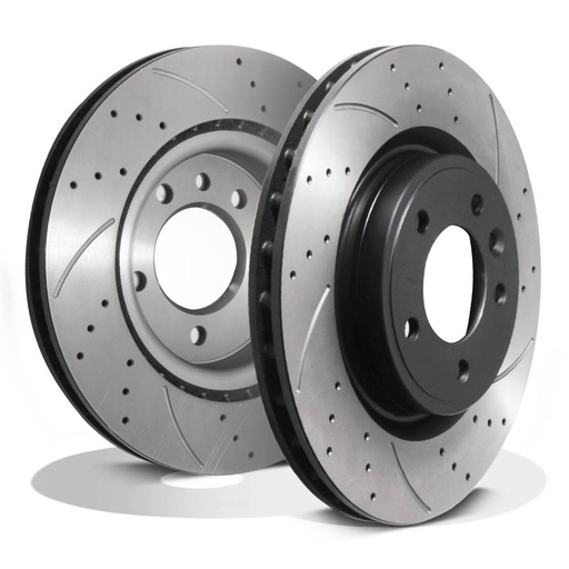 Rear Drilled Grooved Vented 325mm Brake Discs – Land Rover Discovery 5 L462