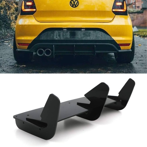 Rear Bumper Diffuser Gloss Black – VW Volkswagen Polo MK5 GTI 6C 2014-2018