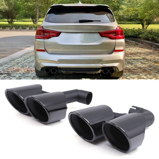 X3M Style Exhaust Tailpipes Gloss Black – BMW X3 G01 2.0L Pre-LCI 18-21