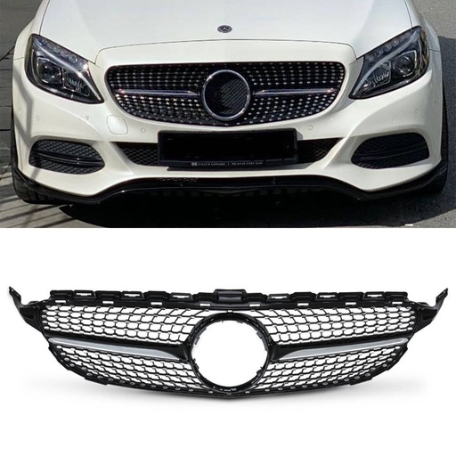 Diamond Style Gloss Black Grille – Mercedes C Class A205 14-18