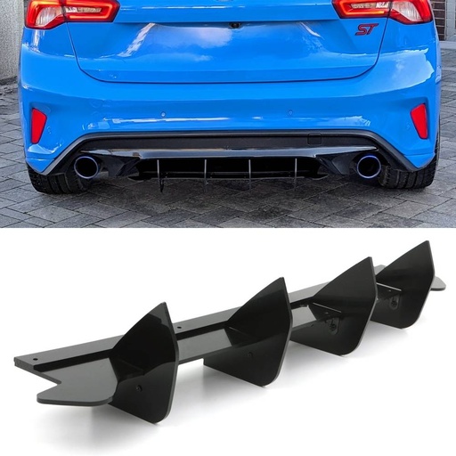 Rear Diffuser Gloss Black – Ford Focus MK4 2018-2022
