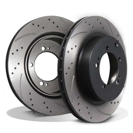 Rear Grooved Drilled 300mm Brake Discs – Mitsubishi Evo VI VII VIII Ix 6 7 8 9