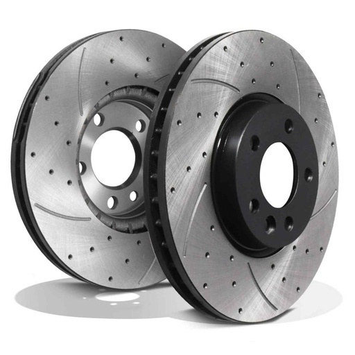 Front Drilled Grooved 340mm Brake Discs – Volkswagen VW Transporter T6 2.0 TSI TDI 15+