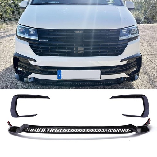 ABS Style Front Splitter Gloss Black – Volkswagen Transporter T6.1 19-24