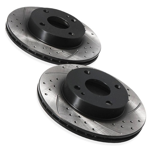 Front Drilled Grooved 235mm Brake Discs – Mazda MX5 MK1 Na Eunos 1.6 1990-1998