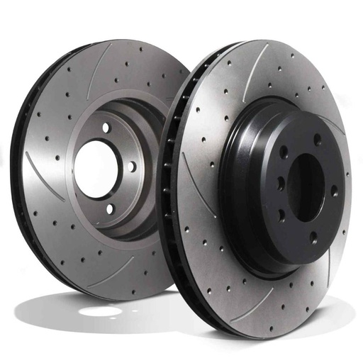 Front Drilled Grooved 348mm Brake Discs – BMW 3 Series E90 E91 E92 E93 330 335 06+