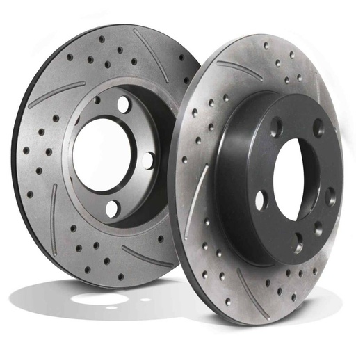 Rear Drilled Grooved 232mm Brake Discs – Audi A1 A3 TT 96+