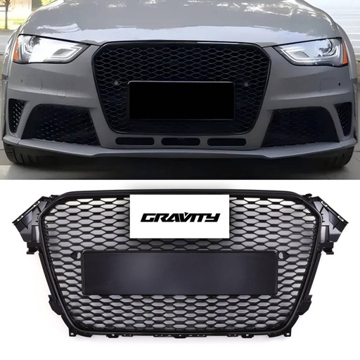 RS4 Style Front Honeycomb Grille Gloss Black – Audi A4 B8.5 13-16