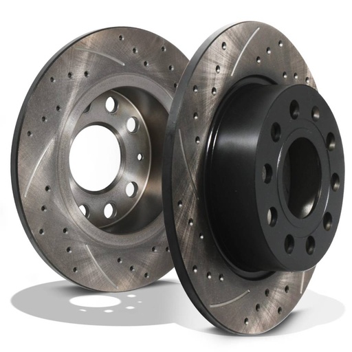 Rear Grooved Drilled 253mm Brake Discs – Seat Leon 1P 5F 1.6 1.9 2.0 TFSI TDI