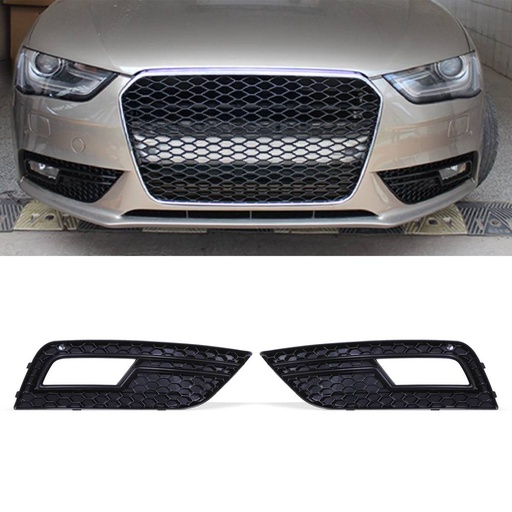 Front RS4 Style Fog Light Surrounds Gloss Black – Audi A4 B8.5 13-16