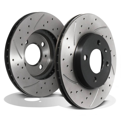 Front Drilled Grooved Vented 256mm Brake Discs – Seat Toledo Cordoba Inca 94+